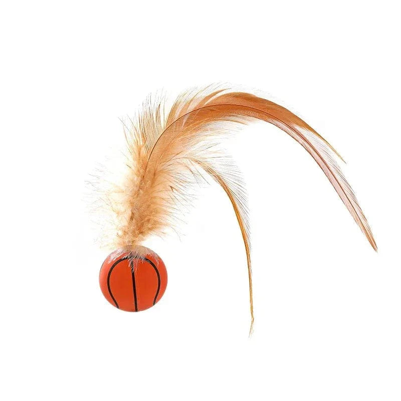 Bouncy Feather Cat Toy Balls