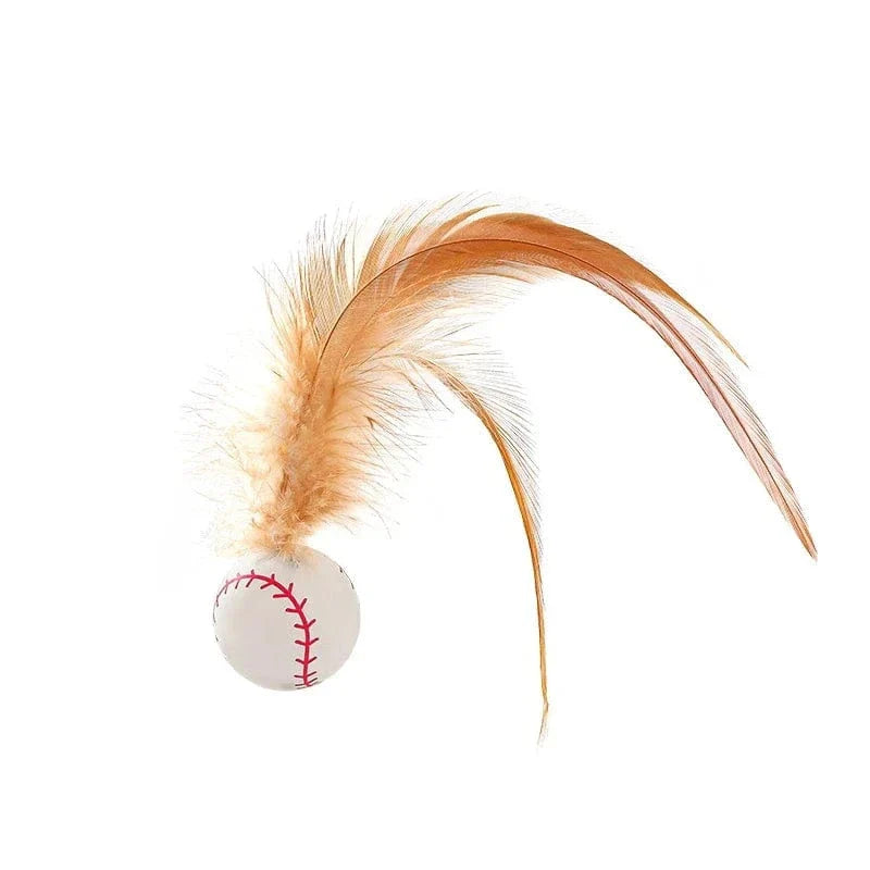 Bouncy Feather Cat Toy Balls