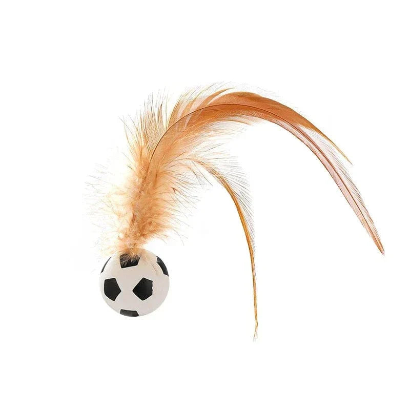 Bouncy Feather Cat Toy Balls